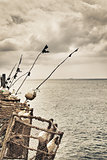 Fishing Rods on a Pier