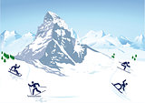 winter sports in the mountains