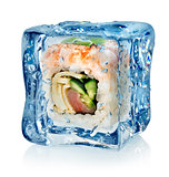 Sushi in ice cube