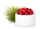 Gift box and christmas fir tree