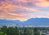 Vancouver BC City at Sunset