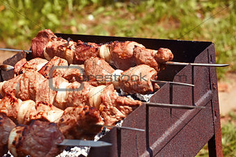 Cooking of shish kebab