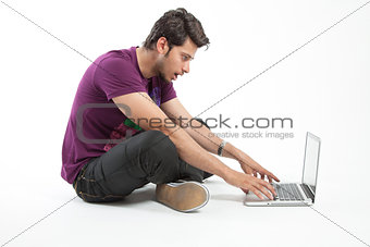 Young student on a laptop