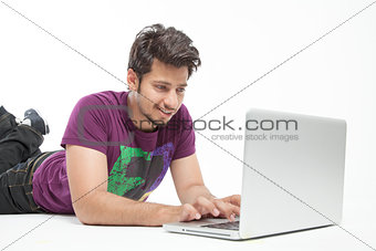 Young student on a laptop