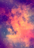 Stars bright nebula and gas clouds