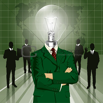 Lamp Head Businessman In Suit