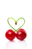 Heart shape from cherries