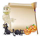 Mummy Scroll Halloween Banner