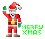 Retro pixel art Christmas Santa