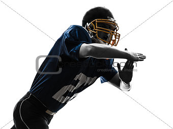 american football player man time out gesture silhouette