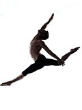 Man modern ballet dancer dancing gymnastic acrobatic jumping