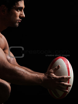 sexy naked rugby man portrait