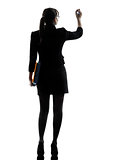 business woman writing  holding folders files silhouette
