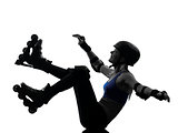 woman in roller skates falling silhouette