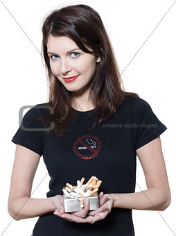 woman who want you to stop smoking