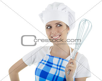 Woman Cook with Egg Beater