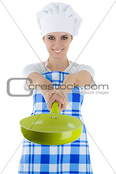 Woman Cook with Pan