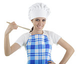 Woman Cook with Wooden Spoon