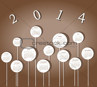 Calendar for 2014 year 