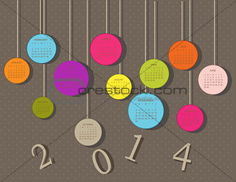 Calendar for 2014 year with circles