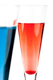 Red and Blue Champagne alcohol cocktail
