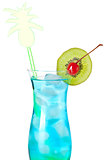 Blue tropical alcohol cocktail