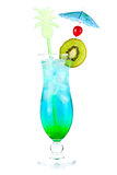 Blue tropical alcohol cocktail