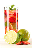 Cocktail collection: Strawberry mojito with lime and mint