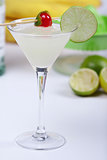 Alcohol cocktail with lime juice
