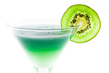 Alcohol cocktail with kiwi slice