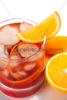 Alcohol cocktail collection - Negroni with orange slice