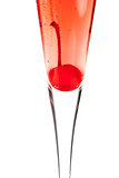 Red Champagne alcohol cocktail with maraschino