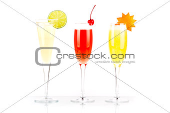 Pernod Fizz, Millennium and Orange alcohol cocktails