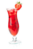 Strawberry cocktail with ice