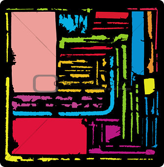 poster paper sticker grunge vector in multiple color