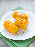 Sweet corn on plate