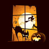 Halloween scene - View from window