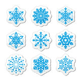 Christmas or winter Snowflakes vector icons