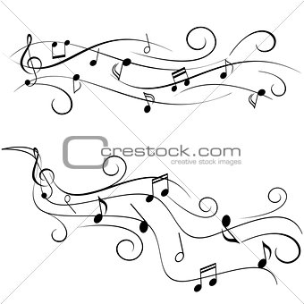 Music notes on staff