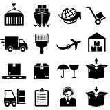 Cargo and shipping icons