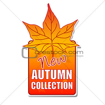 new autumn collection label with leaf