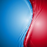 Blue and red abstract vector waves design