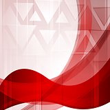 Wavy bright red backdrop with triangles