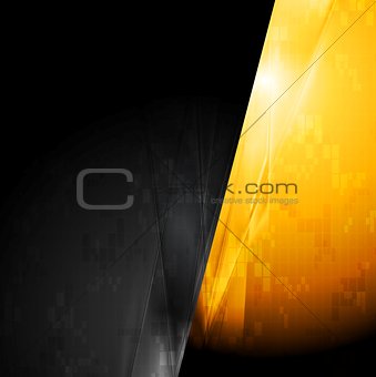 Orange and black contrast vector template