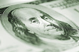 Portrait of Benjamin Franklin on the hundred dollar bill