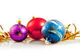 Christmas Baubles & Gold Ribbons