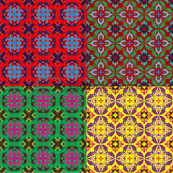 set of seamless backgrounds with vintage ornament