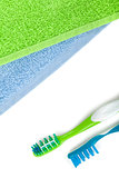 Toothbrushes and towels