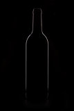 Wine bottle outline on black
