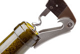 Corkscrew in a wine bottle